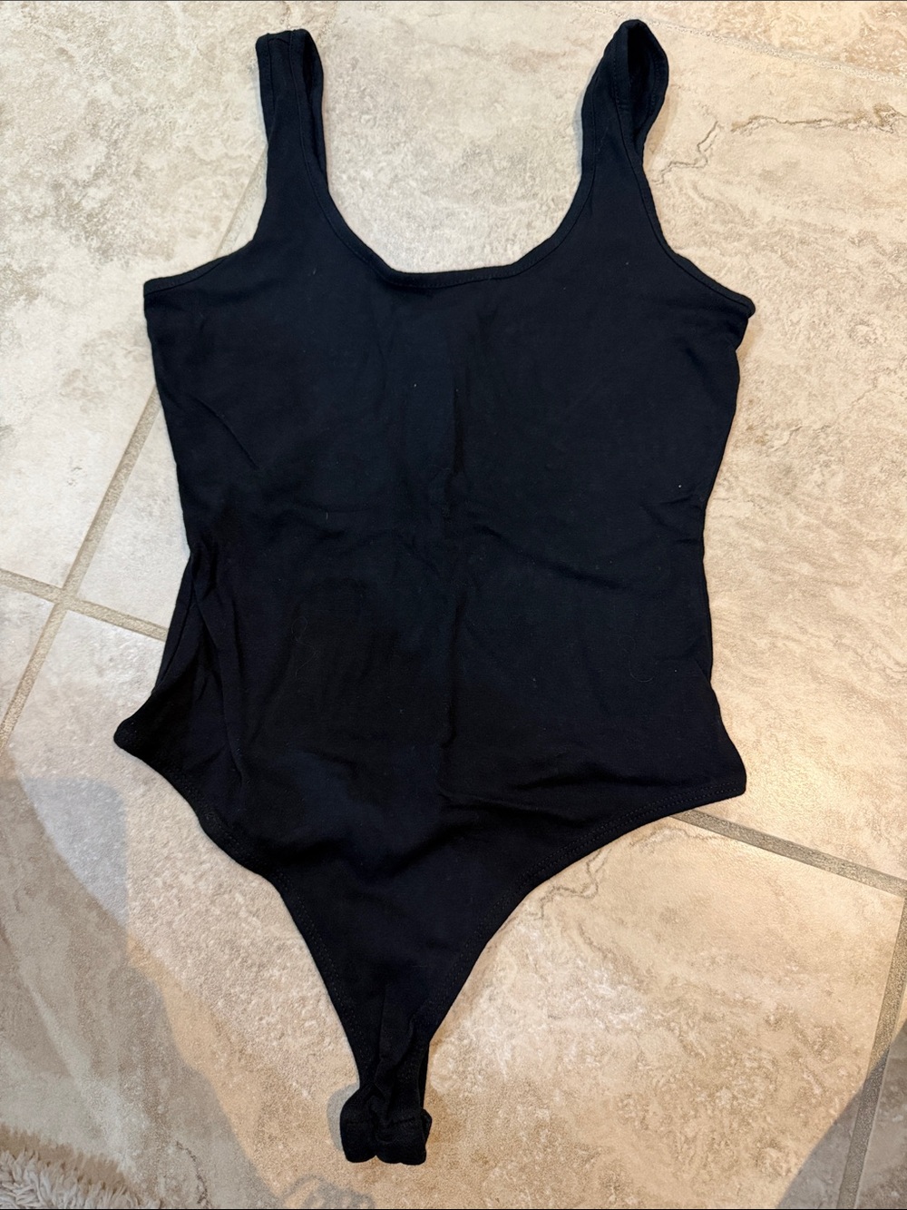 Women's Black Scoop Neck Bodysuit